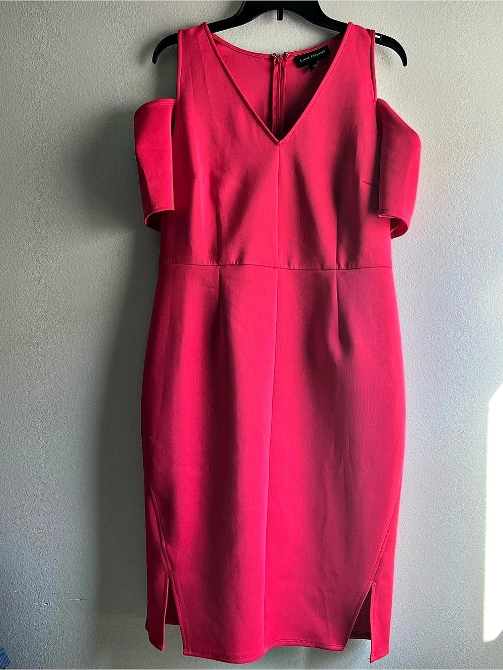 Lane Bryant Cold Shoulder Sheath Dress Pink Midi Dress Size 14